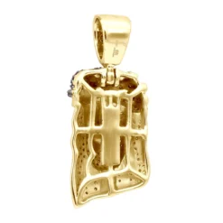 Unique Mini Jesus Pendant 10K White Gold 1/2 Ct Blue Red Yellow Diamonds -Outlet Bijou Lush Store mini diamond jesus head pendant solid 10k gold 12 carat blue diamonds back yellow 1 20220415