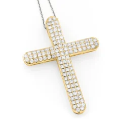 Pave Diamond Cross Pendant 4 Carats 14K White Gold 8 Pave Diamond Cross Pendant 4 Carats 14K White Gold -Outlet Bijou Lush Store pave diamond cross pendant 406ct 14k p 40962 ye