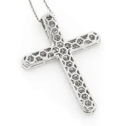Pave Diamond Cross Pendant 4 Carats 14K White Gold 10 Pave Diamond Cross Pendant 4 Carats 14K White Gold -Outlet Bijou Lush Store pave diamond cross pendant 406ct 14k p 40962back