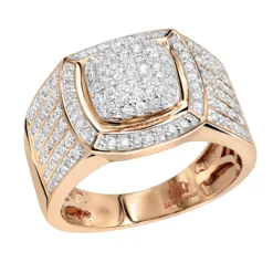 1 Carat Men's Diamond Pinky Ring 10K Yellow Gold By Luxurman -Outlet Bijou Lush Store pinky rings 1 carat mens diamond ring by luxurman ro