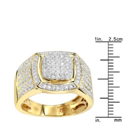1 Carat Men's Diamond Pinky Ring 10K Yellow Gold By Luxurman -Outlet Bijou Lush Store pinky rings 1 carat mens diamond ring by luxurman rulerye