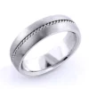 Platinum Little Braid Wedding Band For Men