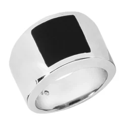 Platinum Men's Black Onyx Ring 12.9mm