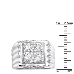 Platinum Men's Diamond Ring 1.60ct -Outlet Bijou Lush Store platinum mens diamond ring 160ct p 31670 rulerwh
