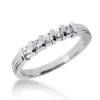 Platinum Men's Bar Set Diamond Wedding Band 0.25ct