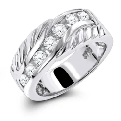 Platinum Men's Diamond Wedding Band 0.91ct