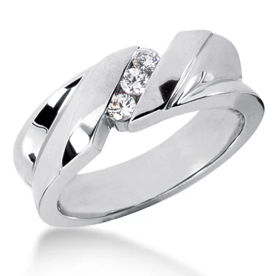 Platinum Men's 3 Stone Diamond Wedding Ring 0.24ct 3 Platinum Men's 3 Stone Diamond Wedding Ring 0.24ct