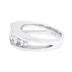 5 Stone Platinum Men's Diamond Wedding Ring 2.45ct VS Anniversary Band -Outlet Bijou Lush Store platinum mens diamond wedding ring 245ct p 30660 backwh