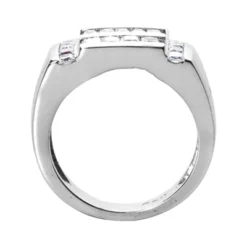 Platinum Men's Princess & Baguette Diamonds Ring 1.85ct -Outlet Bijou Lush Store platinum mens princess baguette diamonds ring 185ct p 31867 back white 20220426