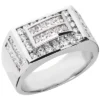 Platinum Men's Round & Princess Diamonds Ring 2.66ct
