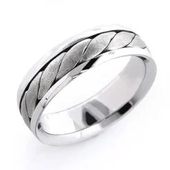 Platinum Men's Woven Wedding Band
