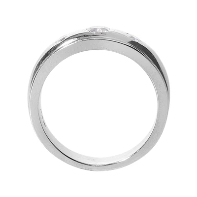 Platinum Round Diamond Men's Wedding Ring 0.45ct 6.9mm 4 Platinum Round Diamond Men's Wedding Ring 0.45ct 6.9mm - Image 2
