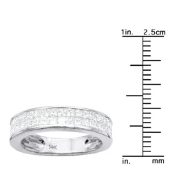 Thin Princess Cut Diamond Wedding Band 1 Carat 14K White Gold -Outlet Bijou Lush Store princess cut diamond wedding band 092ct 14k p 40588 rulerwh