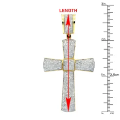 Puffed 10K Yellow Gold Diamond Cross Pendant 3.25ct Gold -Outlet Bijou Lush Store puffed gold diamond cross pendant 325ct 10k rulerye