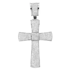 Puffed 10K Yellow Gold Diamond Cross Pendant 3.25ct Gold -Outlet Bijou Lush Store puffed gold diamond cross pendant 325ct 10k wh