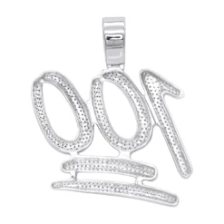 10K White Gold 100% Emoji Large Diamond Pendant For Men 1.75ct By Luxurman -Outlet Bijou Lush Store real 10k gold 100 large diamond pendant for men 175ct by luxurman backwh