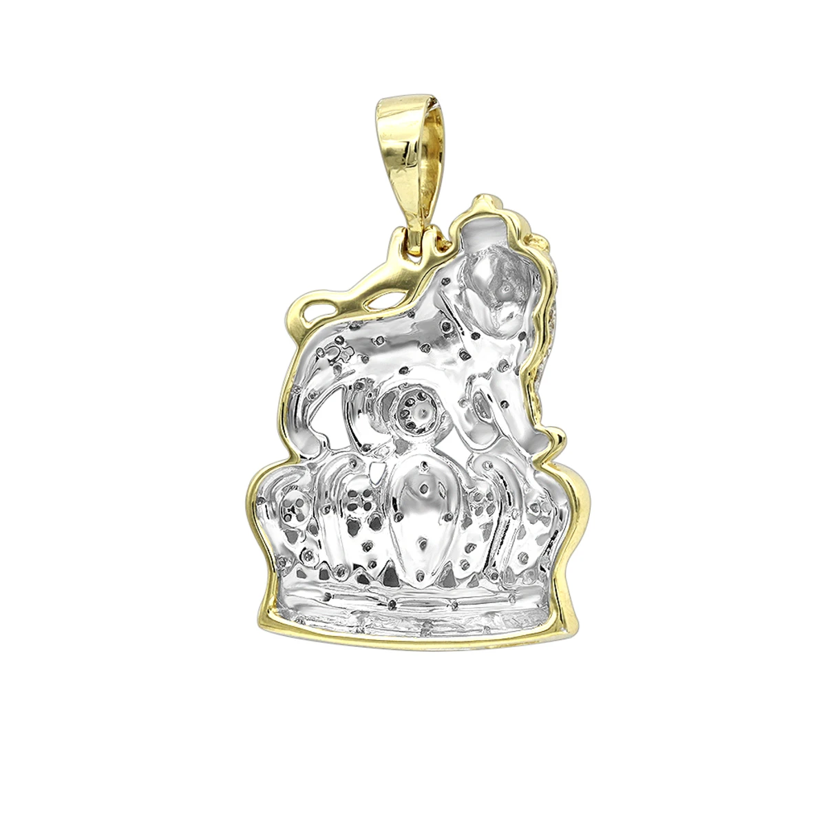 10K Yellow Gold Diamond Lion Pendant With Crown 0.3ct 6 10K Yellow Gold Diamond Lion Pendant With Crown 0.3ct - Image 4