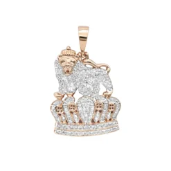 10K Yellow Gold Diamond Lion Pendant With Crown 0.3ct 10 10K Yellow Gold Diamond Lion Pendant With Crown 0.3ct -Outlet Bijou Lush Store real 10k gold diamond lion pendant with crown 0 3ct ro