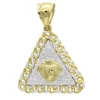 10K Yellow Gold Diamond Medusa Head Triangle Pendant Cuban Link Chain 0.8ct -Outlet Bijou Lush Store real 10k gold diamond medusa head triangle pendant cuban link chain 08ct mainye