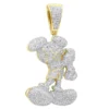 10K Yellow Gold Diamond Mickey Mouse Pendant Cartoon Character 3.25ct -Outlet Bijou Lush Store real 10k gold diamond mickey mouse pendant cartoon character 325ct ye