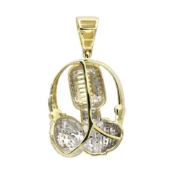 10K Yellow Gold Genuine Diamond Microphone & Headphones Pendant 1ct DJ Charm -Outlet Bijou Lush Store real 10k gold genuine diamond microphone headphones pendant 1ct dj charm backye