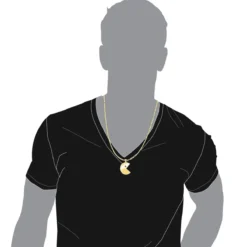 14K Yellow Gold Pacman 2 Carat White & Black Diamond Pendant For Men -Outlet Bijou Lush Store real 14k gold custom made pacman 2 carat white black diamond pendant for men 000935 bodye