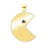 14K Yellow Gold Pacman 2 Carat White & Black Diamond Pendant For Men -Outlet Bijou Lush Store real 14k gold custom made pacman 2 carat white black diamond pendant for men 000935 mainye