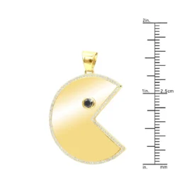 14K Yellow Gold Pacman 2 Carat White & Black Diamond Pendant For Men -Outlet Bijou Lush Store real 14k gold custom made pacman 2 carat white black diamond pendant for men 000935 rulerye