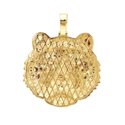 14K Yellow Gold Tiger Head Diamond Pendant For Men 2.2ct Black Diamonds 14 14K Yellow Gold Tiger Head Diamond Pendant For Men 2.2ct Black Diamonds -Outlet Bijou Lush Store real 14k gold tiger head diamond pendant for men 22ct black diamonds backye