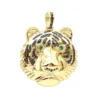 14K Yellow Gold Tiger Head Diamond Pendant For Men 2.2ct Black Diamonds -Outlet Bijou Lush Store real 14k gold tiger head diamond pendant for men 22ct black diamonds mainye