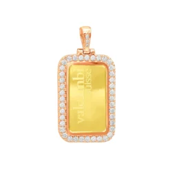 24K Yellow Gold Suisse Bar Diamond Dog Tag Pendant For Men Customizable 2.2ct -Outlet Bijou Lush Store real 24k gold suisse bar diamond dog tag pendant for men customizable 22ct 018022 ro