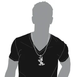 Diamond Bugs Bunny Pendant 2.48ct Gold Plated Silver -Outlet Bijou Lush Store real custom jewelry diamond bugs bunny pendant 248ct gold plated silver bodwh