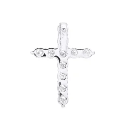Real Diamond Cross Necklace 14K White Gold 2.5 Carat Cross Pendant -Outlet Bijou Lush Store real diamond cross necklace 14k gold 25 carat cross pendant 000810 backwh