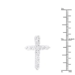 Real Diamond Cross Necklace 14K White Gold 2.5 Carat Cross Pendant -Outlet Bijou Lush Store real diamond cross necklace 14k gold 25 carat cross pendant 000810 rulerwh