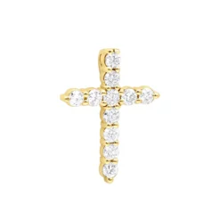Real Diamond Cross Necklace 14K White Gold 2.5 Carat Cross Pendant -Outlet Bijou Lush Store real diamond cross necklace 14k gold 25 carat cross pendant 000810 ye