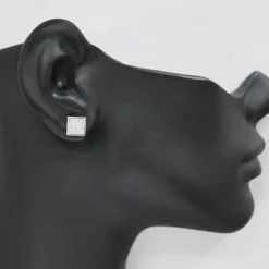 Real Diamond Earring For Men 0.17ct 14K White Gold -Outlet Bijou Lush Store real diamond earring for men 017ct 14k gold p 46800bod