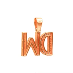 Real Diamond Initial Letters Pendant 14K Yellow Gold 0.6ct -Outlet Bijou Lush Store real diamond initial letters pendant solid 14k gold 06ct 018132 backro