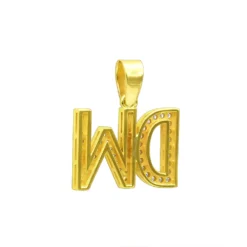 Real Diamond Initial Letters Pendant 14K Yellow Gold 0.6ct -Outlet Bijou Lush Store real diamond initial letters pendant solid 14k gold 06ct 018132 backye