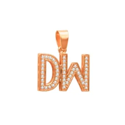 Real Diamond Initial Letters Pendant 14K Yellow Gold 0.6ct -Outlet Bijou Lush Store real diamond initial letters pendant solid 14k gold 06ct 018132 ro