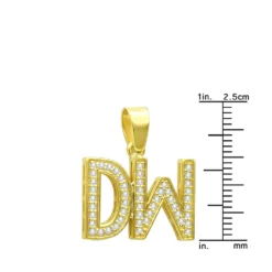 Real Diamond Initial Letters Pendant 14K Yellow Gold 0.6ct -Outlet Bijou Lush Store real diamond initial letters pendant solid 14k gold 06ct 018132 rulerye