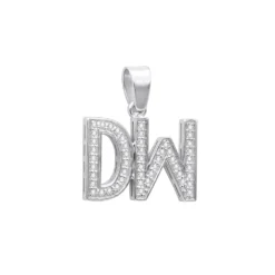 Real Diamond Initial Letters Pendant 14K Yellow Gold 0.6ct -Outlet Bijou Lush Store real diamond initial letters pendant solid 14k gold 06ct 018132 wh