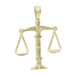 10K Yellow Gold Diamond Libra Pendant 1.1ct By Luxurman -Outlet Bijou Lush Store real gold zodiac jewelry 10k gold diamond libra pendant 11ct by luxurman backye