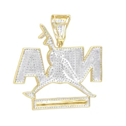 Real Hip Hop 10K Yellow Gold Diamond NBA Pendant For Men 1.5Ct -Outlet Bijou Lush Store real hip hop jewelry 10k gold diamond nba pendant for men 15ct backye