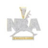 Real Hip Hop 10K Yellow Gold Diamond NBA Pendant For Men 1.5Ct