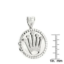 Rolex Style Diamond Crown Pendant Medallion 0.85ct 14K White Gold 13 Rolex Style Diamond Crown Pendant Medallion 0.85ct 14K White Gold -Outlet Bijou Lush Store rolex style diamond crown pendant medallion 085ct 14k gold rulerwh