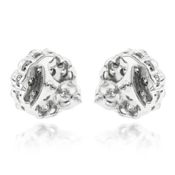 Round Diamond Cluster Earrings 14K White Gold 4.02ct -Outlet Bijou Lush Store round diamond cluster earrings in 14k gold 402ct p 6104 backwh