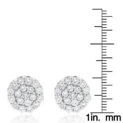 Round Diamond Cluster Earrings 14K White Gold 4.02ct -Outlet Bijou Lush Store round diamond cluster earrings in 14k gold 402ct p 6104 rulerwh