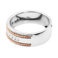 Round Diamond Men's Wedding Band 0.40ct 14K White Gold -Outlet Bijou Lush Store round diamond mens wedding band 040ct 14k gold p 50298 backwr