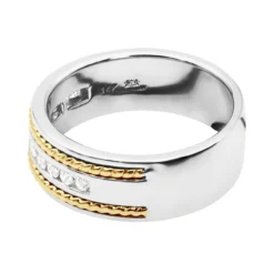 Round Diamond Men's Wedding Band 0.40ct 14K White Gold -Outlet Bijou Lush Store round diamond mens wedding band 040ct 14k gold p 50298 backwy