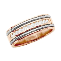 Round Diamond Men's Wedding Band 0.40ct 14K White Gold -Outlet Bijou Lush Store round diamond mens wedding band 040ct 14k gold p 50298 ro